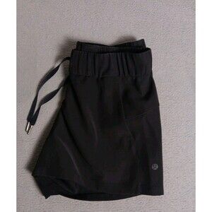 Lululemon Shorts Womens 6 Black On The Fly Drawstring Pockets Athletic Running